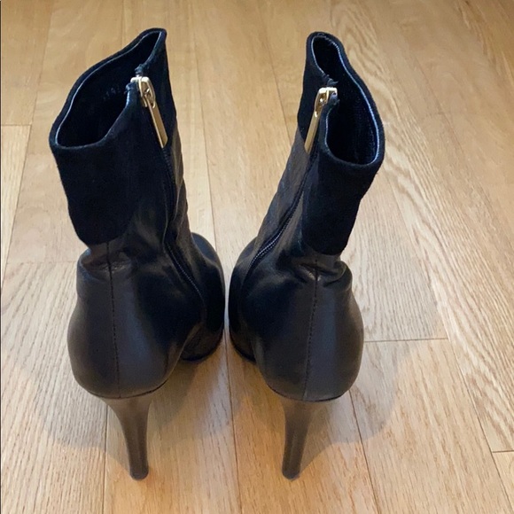 Black leather platform booties - Picture 3 of 5